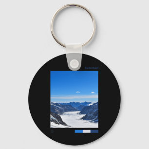 Jungfraujoch Travel Art - Swiss Skiing Souvenir Sw Key Ring