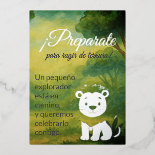 Jungla ternura León aquarela Safari baby shower