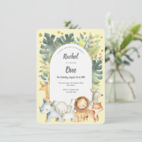jungle 1st birthday, cute safari animals yellow