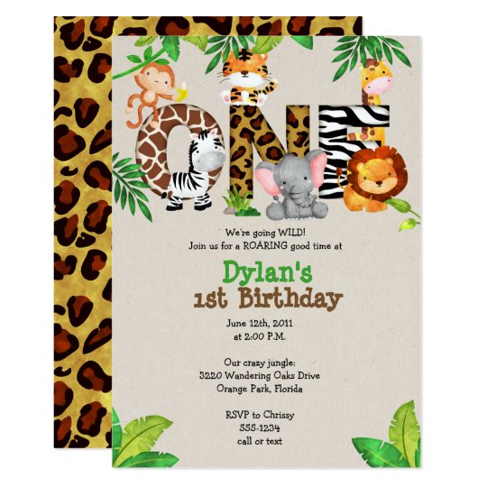 Jungle 1st Birthday Party Invitations | Zazzle.com.au