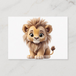 Jungle Adorable Lion Cub Sitting Portrait  Enclosure Card