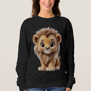 Jungle Adorable Lion Cub Sitting Portrait Sweatshirt