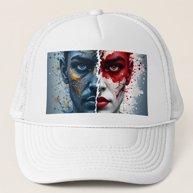 Jungle Adorable Lion Cub Sitting Portrait  Trucker Hat (Front)