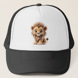 Jungle Adorable Lion Cub Sitting Portrait Trucker Hat