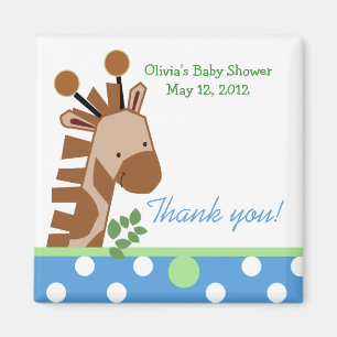 Jungle Adventure Giraffe (Blue) Favour Magnet