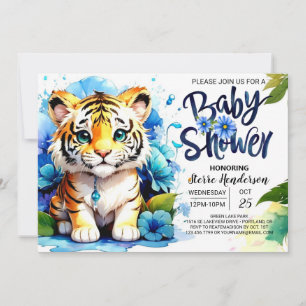 Jungle Adventure Tiger Baby Shower Invitation