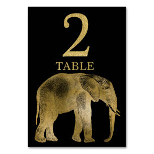 Jungle African Animal Elephant Table Number Card 2