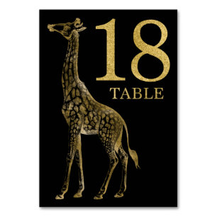 Jungle African Animal Giraffe Table Number Card 18