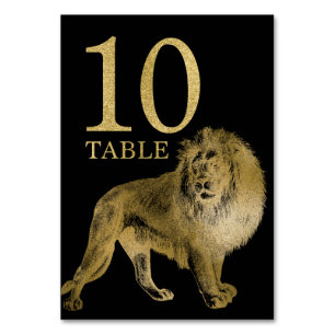 Jungle African Animal Lion Table Number Card 10