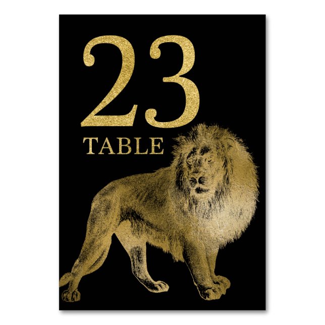 Jungle African Animal Lion Table Number Card 23 (Front)