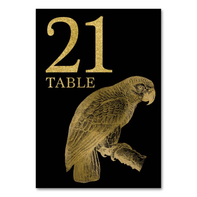 Jungle African Animal Parrot Table Number Card 21 (Front)