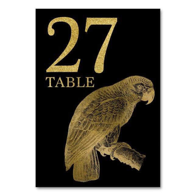 Jungle African Animal Parrot Table Number Card 27 (Front)