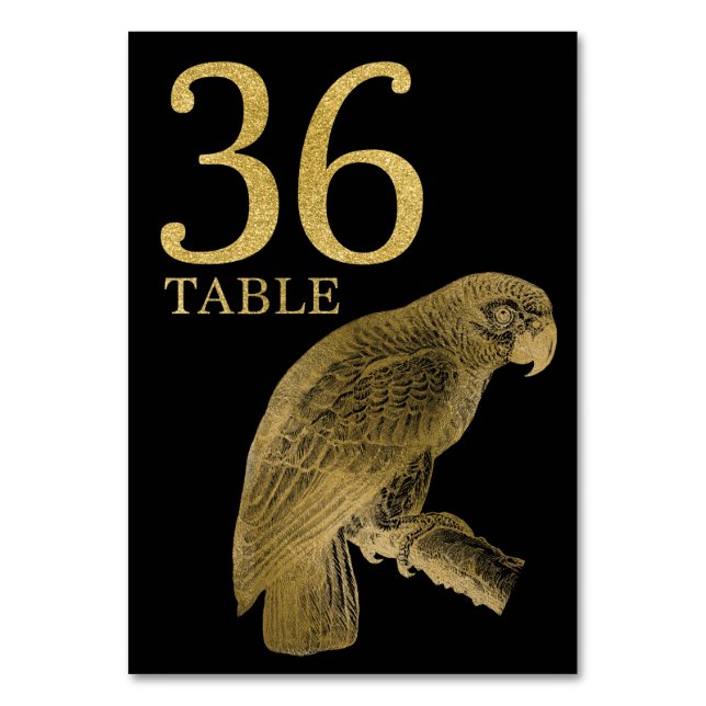 Jungle African Animal Parrot Table Number Card 36 (Front)