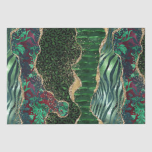 Jungle Agate Animal Print Geode Pattern Tissue Paper