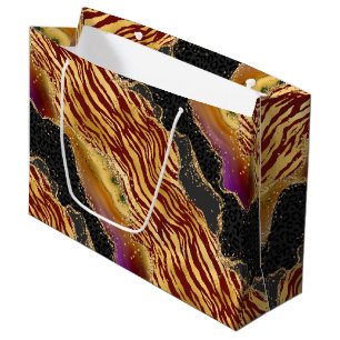 Jungle Agate   Bold Animal Stripe Pattern Large Gift Bag