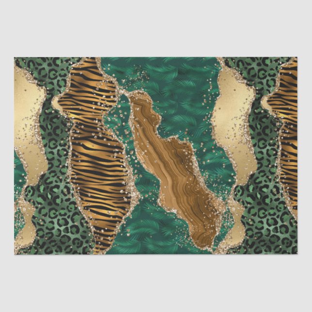 Jungle Agate | Wild Luxe Animal Pattern Tissue Paper (Front)