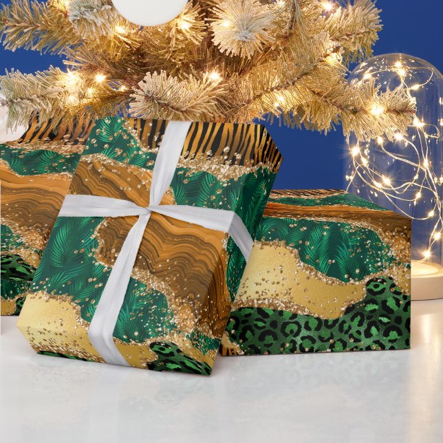 Jungle Agate | Wild Luxe Animal Pattern Wrapping Paper (Holidays)