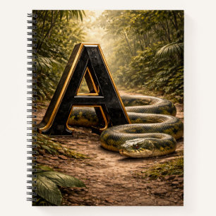 Jungle Alphabet Letter A Anaconda Gold Educational Notebook