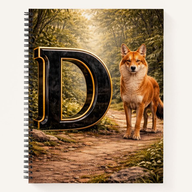 Jungle Alphabet Letter D Dingo Education Notebook (Front)