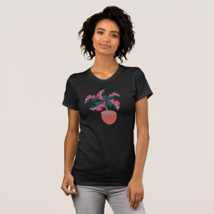 Jungle and Tropical Monstera Pink Leaves T-Shirt