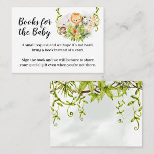 Jungle Animal Bring a book Baby Shower insert card