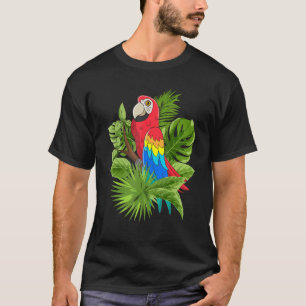 Jungle Animal Exotic Bird   Tropical Macaw Parrot T-Shirt