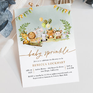 Jungle Animal Party Boy Baby Sprinkle Invitation