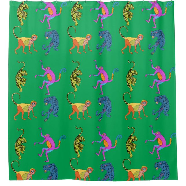 Jungle Animal Shower Curtain (Front)