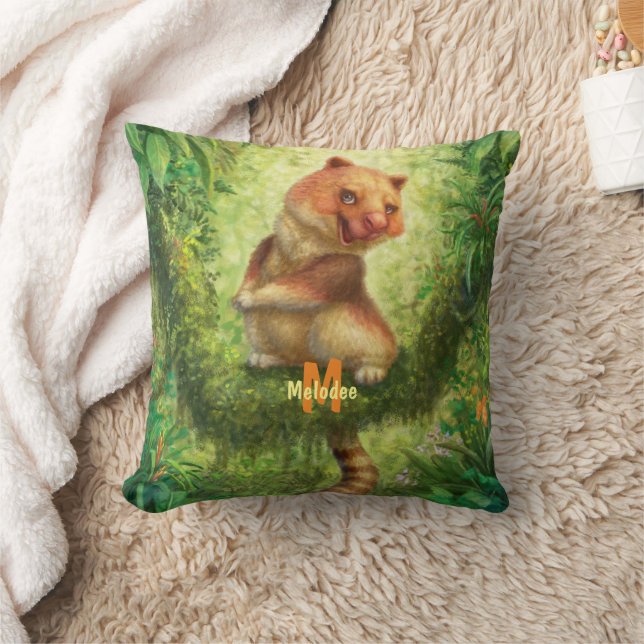 Jungle Animal Tree Kangaroo Throw Pillow (Blanket)