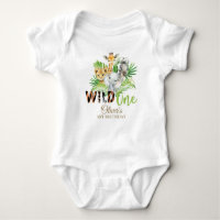 Jungle Animal Wild ONE Boy 1st Birthday Outfit