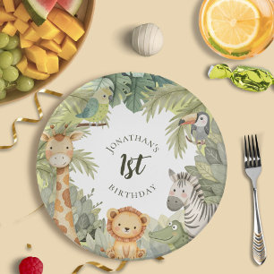 Jungle Animals 1st Birthday Party Paper Plates