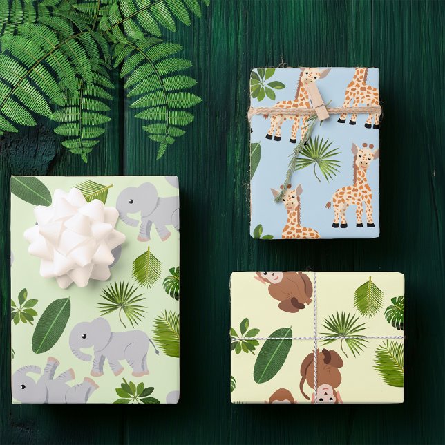 Jungle Animals and Plants Wrapping Paper Sheet (Creator Uploaded)