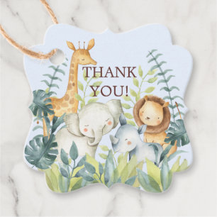 Jungle Animals Baby Shower Favour Gift Tag