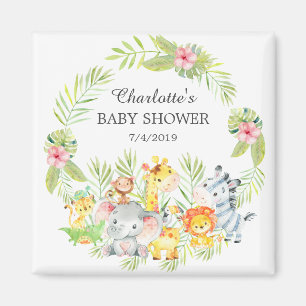 Jungle Animals Baby Shower Favour Magnet