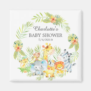 Jungle Animals Baby Shower Favour Magnet