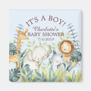 Jungle Animals Baby Shower Favour Magnet