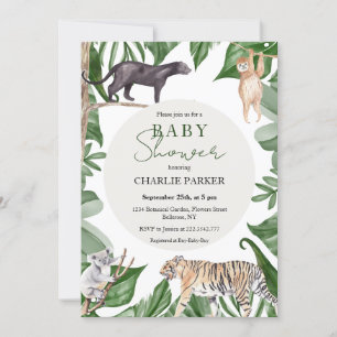 Jungle Animals Baby Shower Invitation