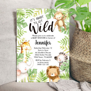 Jungle Animals Baby Shower Invitation Safari Baby