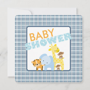 Jungle Animals Baby Shower Invitations