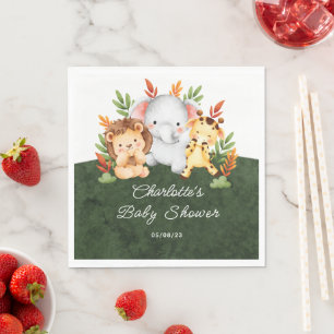 Jungle Animals Baby Shower Paper Napkins