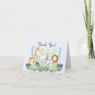 Jungle Animals Baby Shower Thank You Note