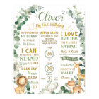 Jungle Animals Birthday Milestone Birth Stats  