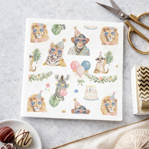Jungle Animals Birthday Party Napkin