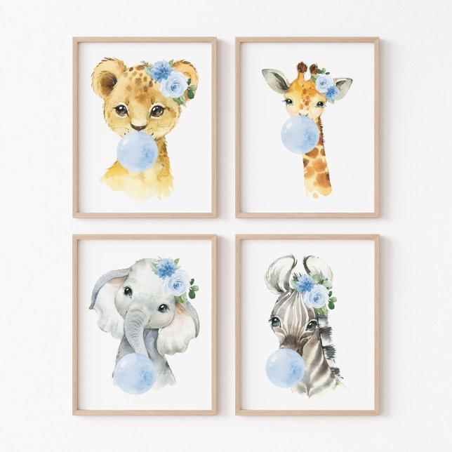 Jungle Animals, Blue Bubble Gum, Girl Nursery (Creator Uploaded)