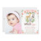 Jungle Animals Blush Floral 1st Birthday Photo
