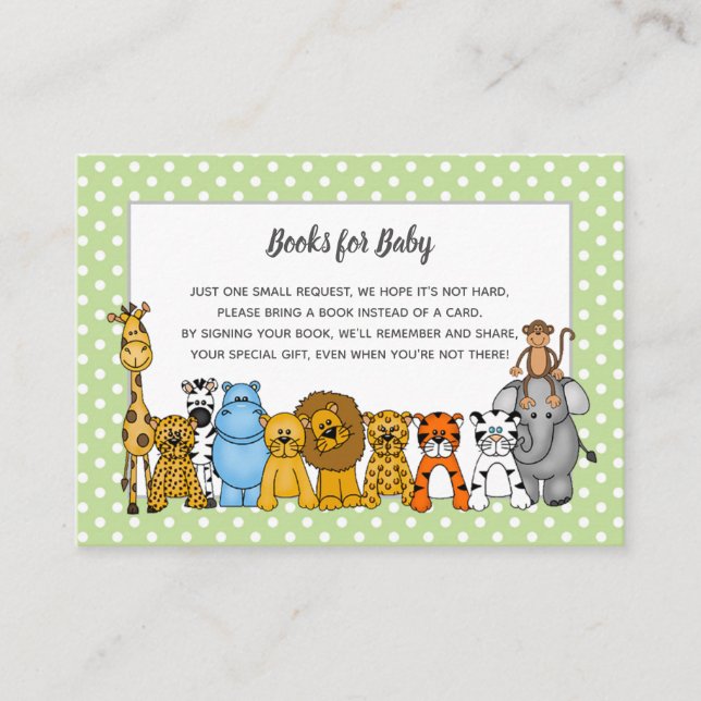 Jungle Animals Books for Baby request Enclosure Ca Card (Front)