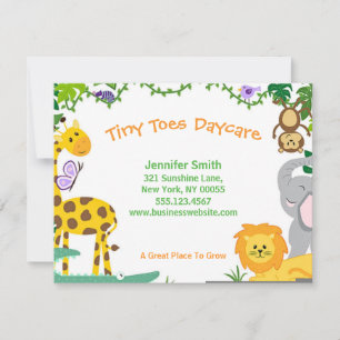 Jungle Animals Child Daycare Business Announcement