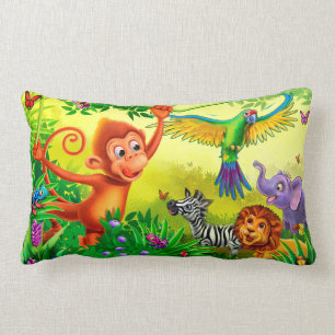 Jungle animals children's pillow