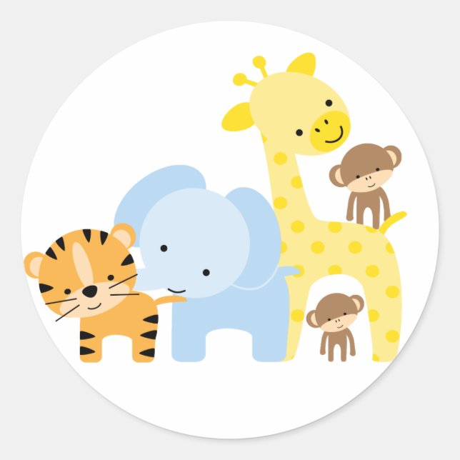 Jungle Animals Envelope Seals (Front)