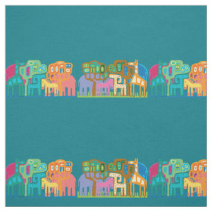 Jungle animals fabric